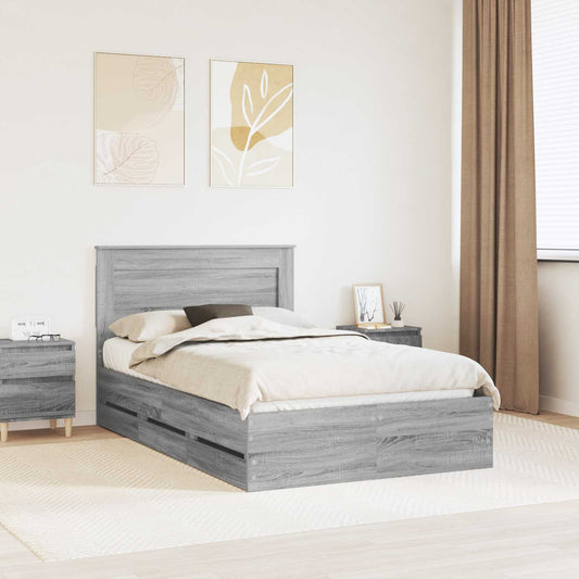 Struttura del letto con cassetto Grigio Sonoma 120 x 190 cm | homemem39