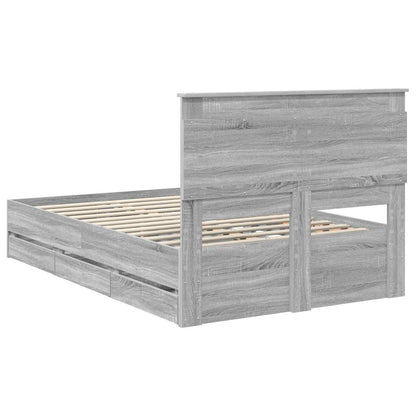 Struttura del letto con cassetto Grigio Sonoma 120 x 190 cm | homemem39