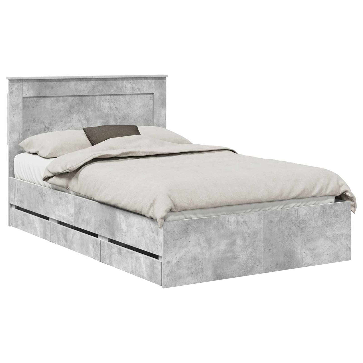 Struttura del letto con cassetto Grigio cemento 120 x 200 cm
