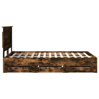 Struttura del letto con cassetto Rovere fumé 120 x 200 cm