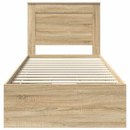Struttura del letto con cassetto Rovere Sonoma 100 x 200 cm