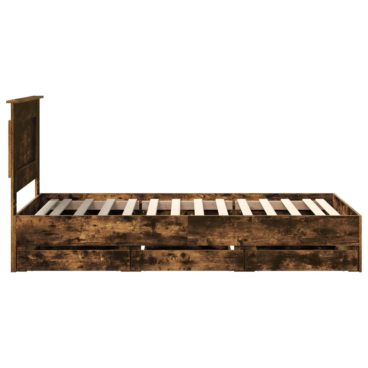 Struttura del letto con cassetto Rovere fumé 100 x 200 cm