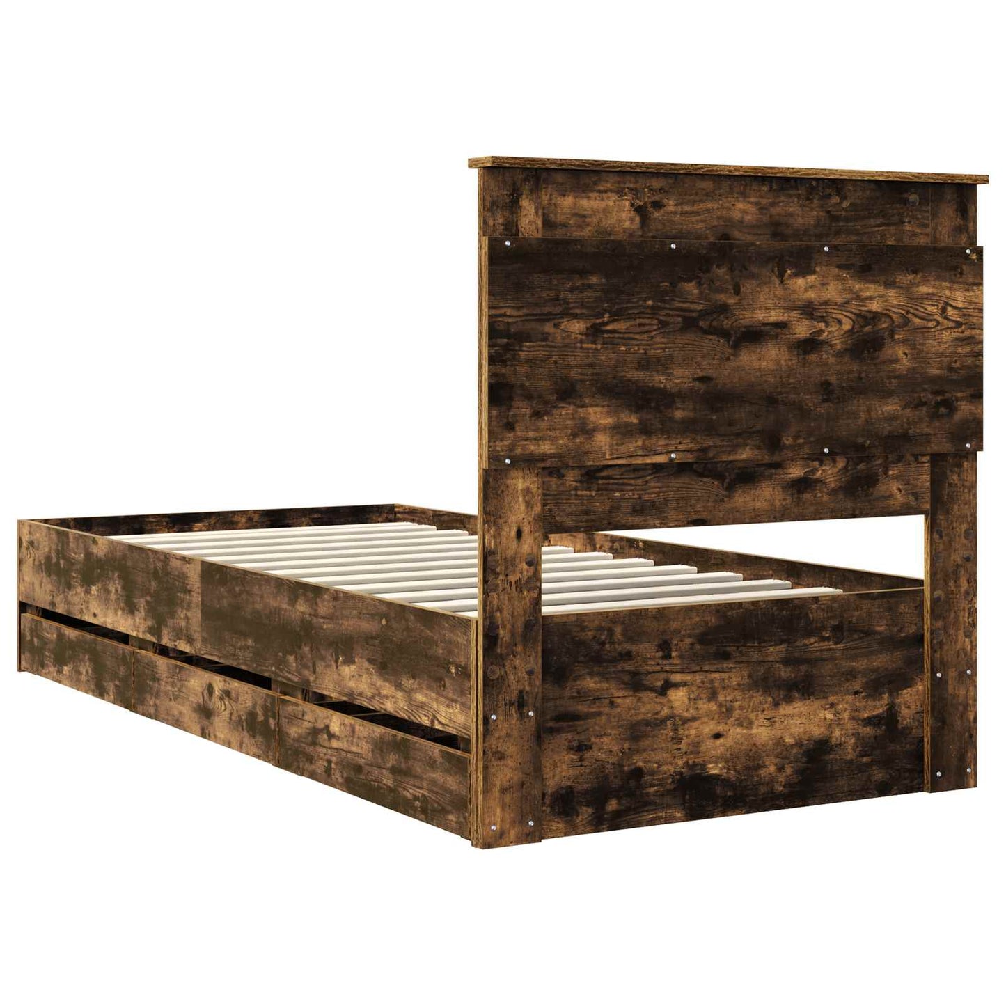 Struttura del letto con cassetto Rovere fumé 90 x 190 cm | homemem39