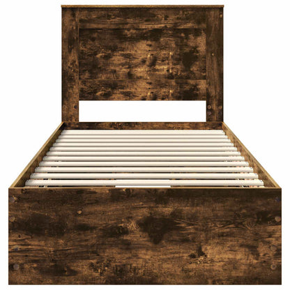 Struttura del letto con cassetto Rovere fumé 90 x 190 cm