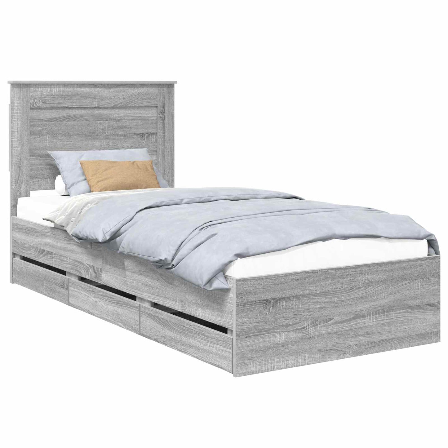 Struttura del letto con cassetto Grigio Sonoma 90 x 190 cm | homemem39