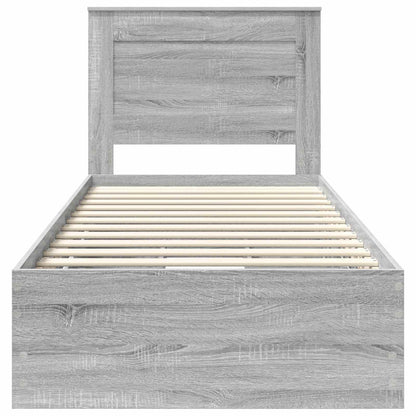 Struttura del letto con cassetto Grigio Sonoma 90 x 190 cm | homemem39