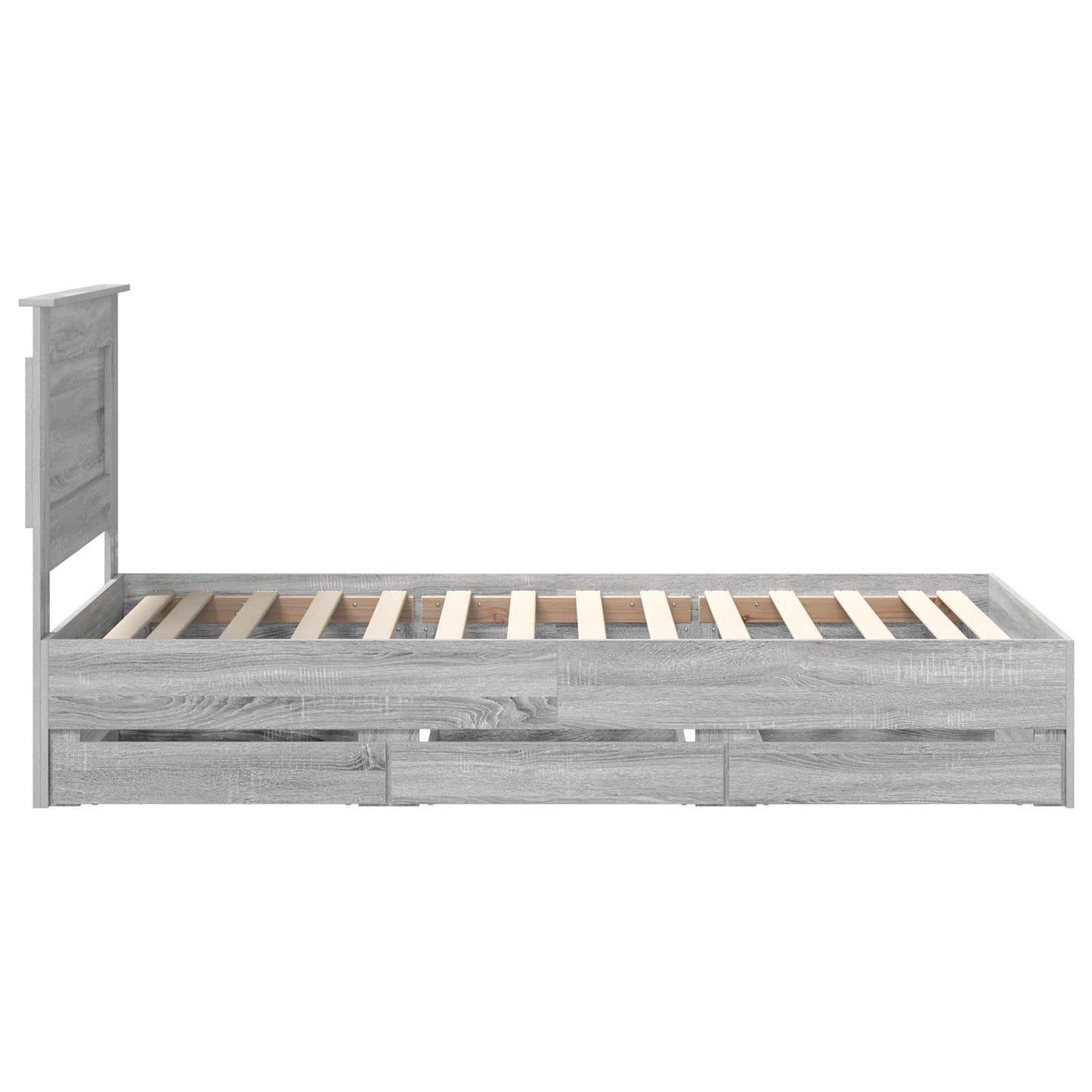 Struttura del letto con cassetto Grigio Sonoma 90 x 190 cm | homemem39