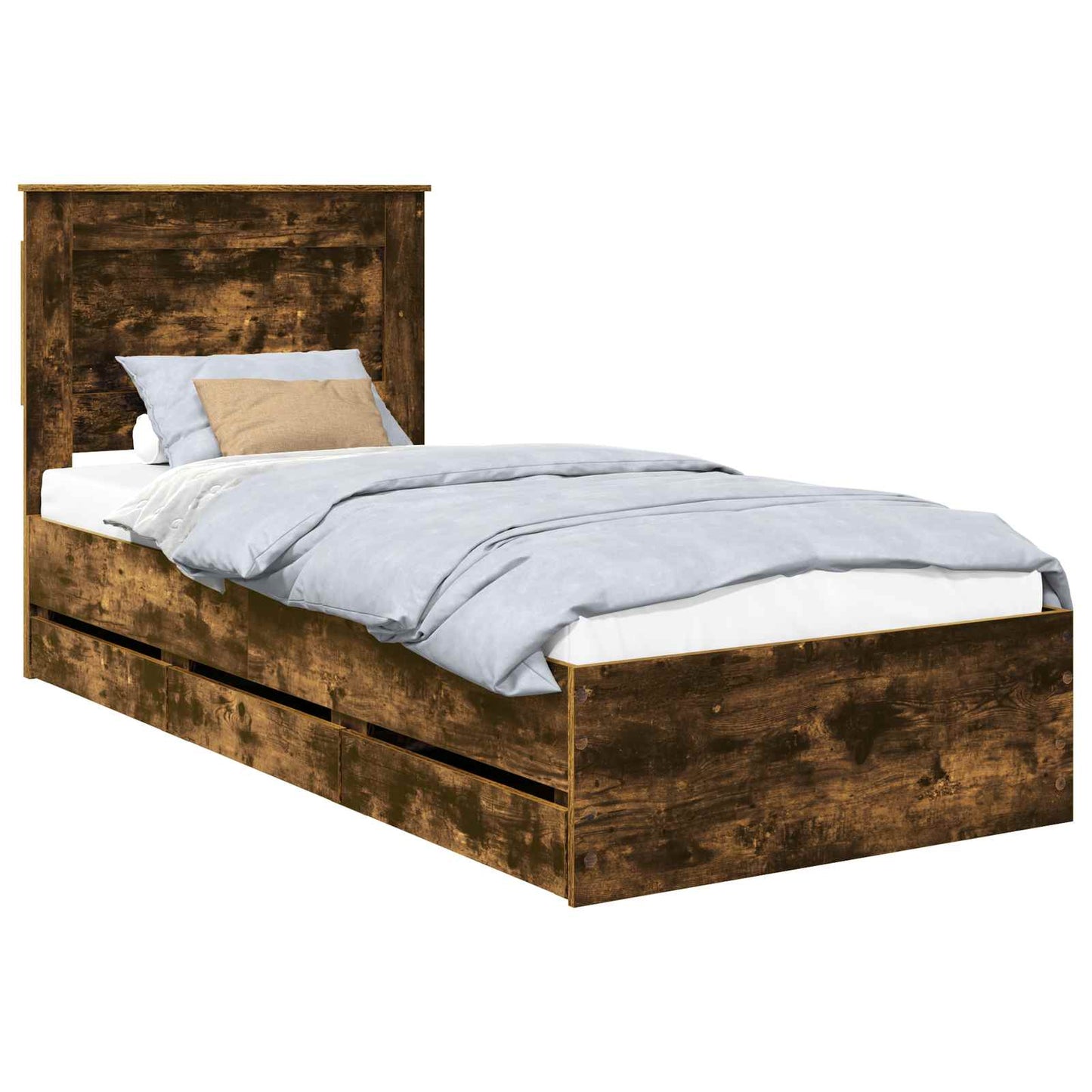 Struttura del letto con cassetto Rovere fumé 90 x 200 cm | homemem39