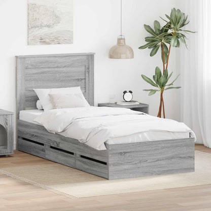 Struttura del letto con cassetto Grigio Sonoma 90 x 200 cm