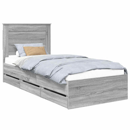 Struttura del letto con cassetto Grigio Sonoma 90 x 200 cm