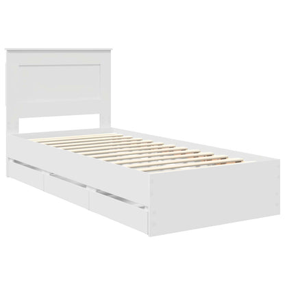 Struttura del letto Bianco 75 x 190 cm Legno Ingegnerizzato | homemem39