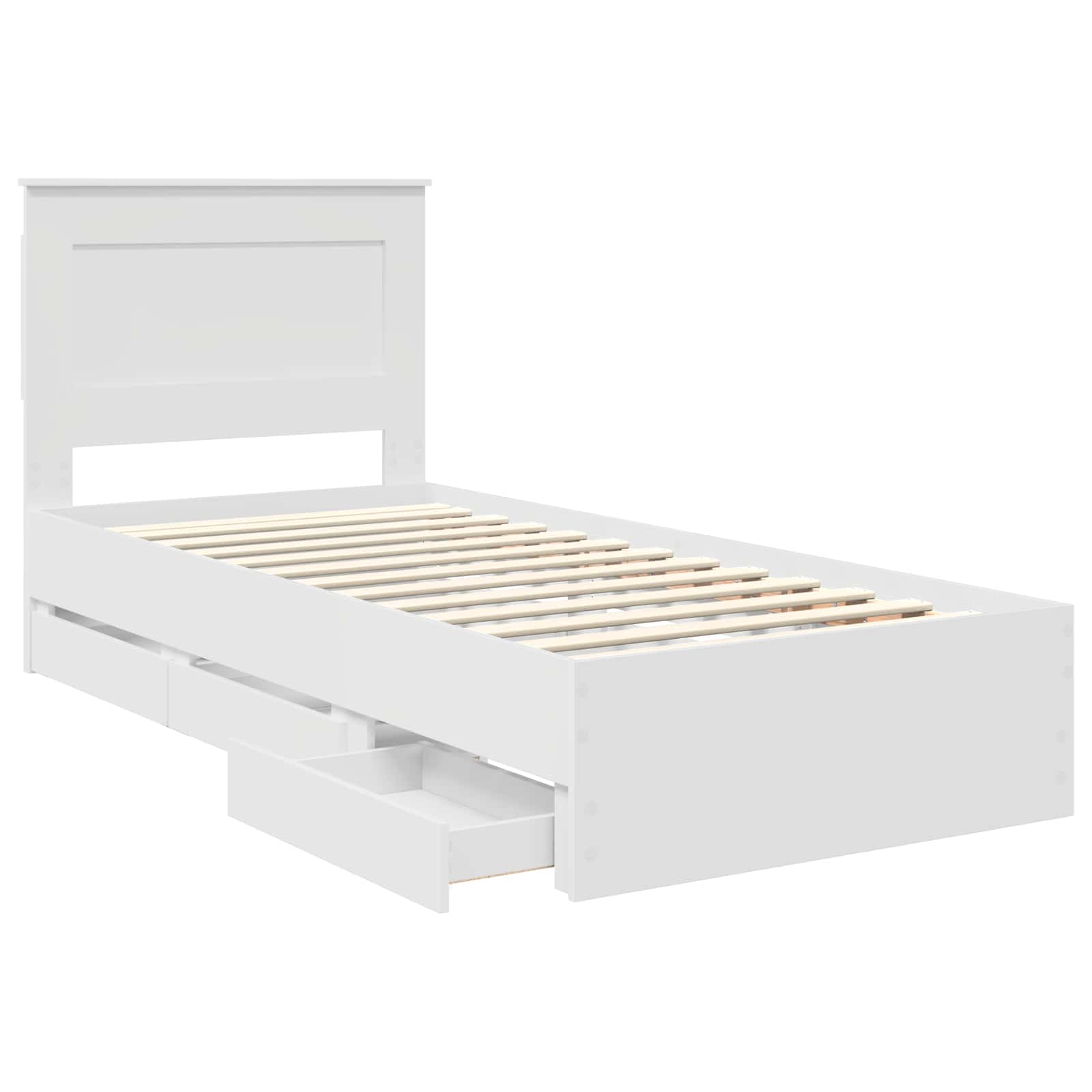 Struttura del letto Bianco 75 x 190 cm Legno Ingegnerizzato | homemem39