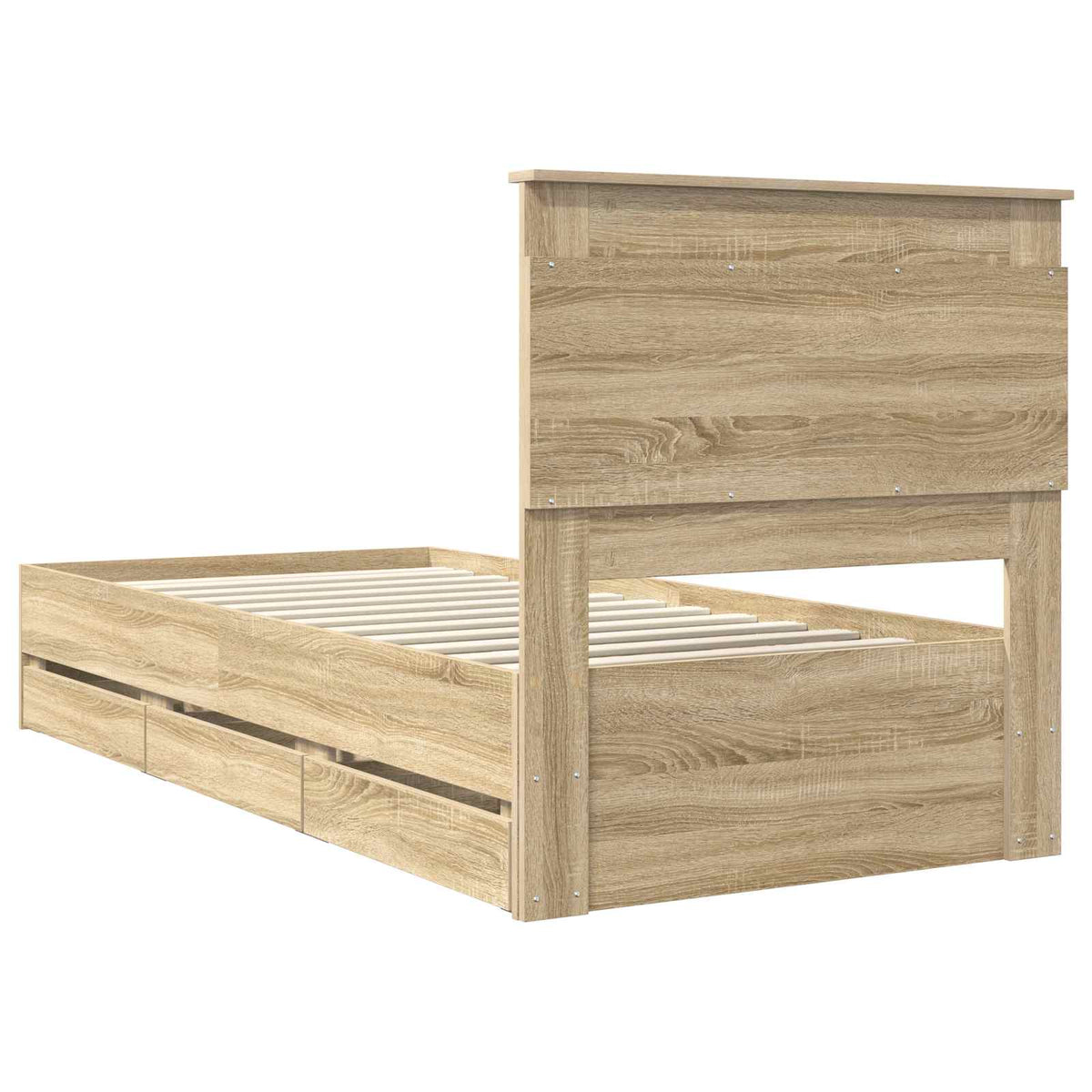 Struttura del letto con cassetto Rovere Sonoma 75 x 190 cm - homemem39