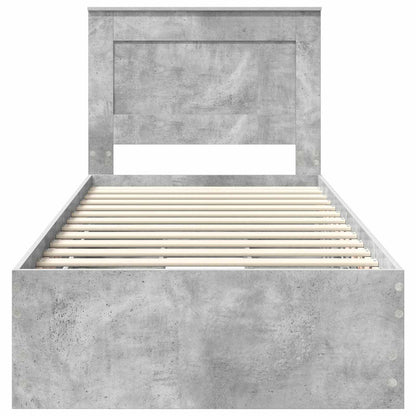 Struttura del letto con cassetto Grigio cemento 75 x 190 cm | homemem39