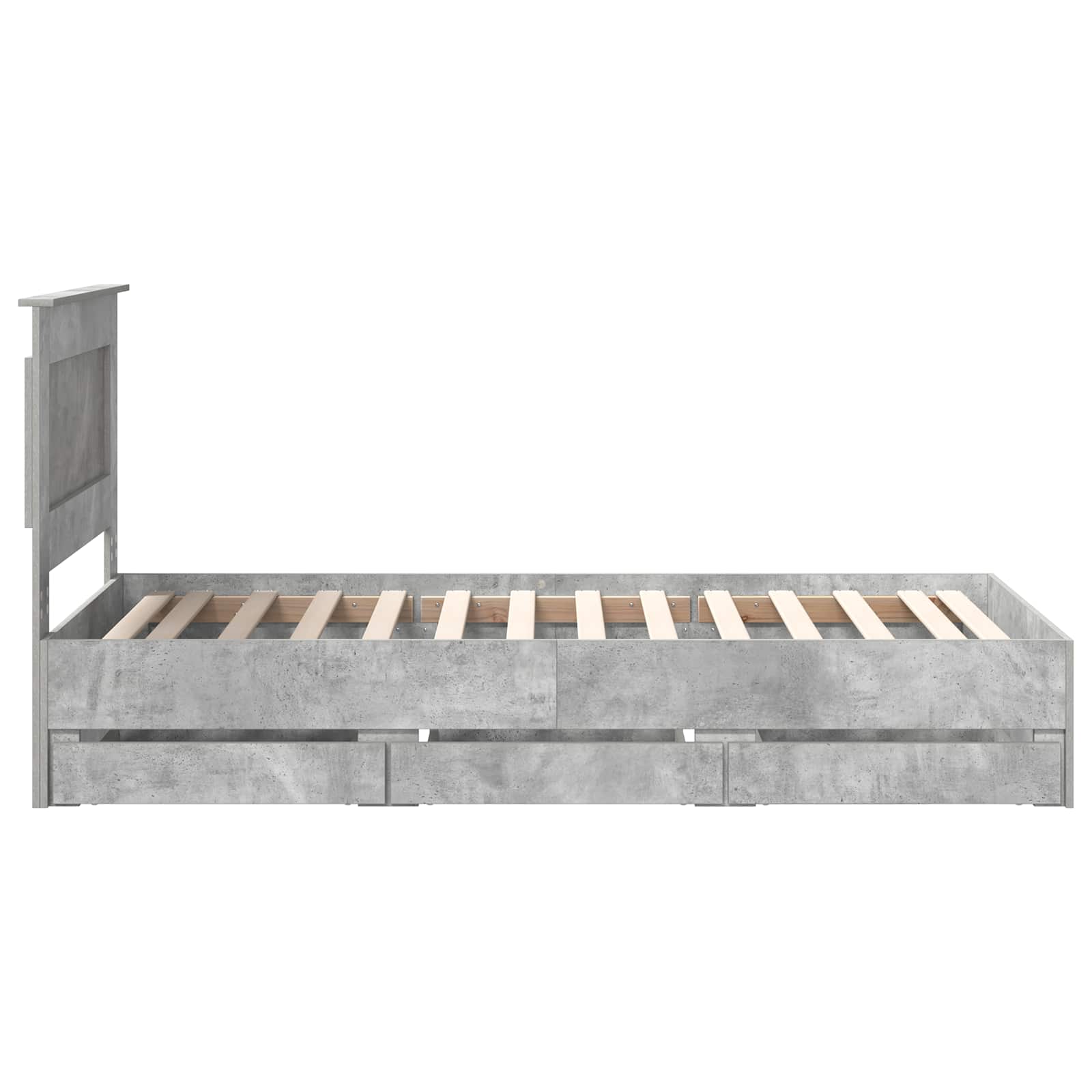 Struttura del letto con cassetto Grigio cemento 75 x 190 cm | homemem39