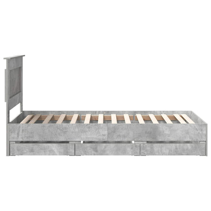 Struttura del letto con cassetto Grigio cemento 75 x 190 cm | homemem39
