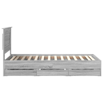 Struttura del letto con cassetto Grigio Sonoma 75 x 190 cm | homemem39