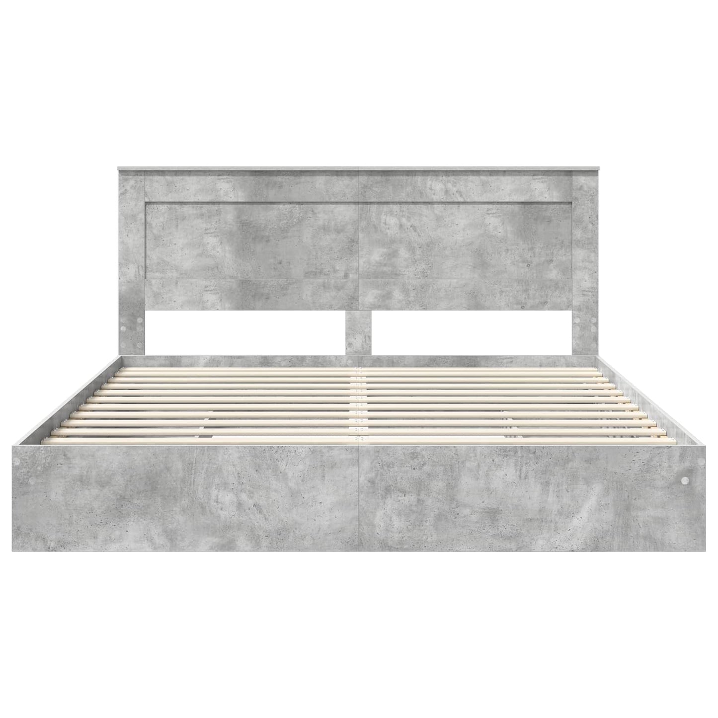 Letto con Contenitore con testiera Grigio cemento 200 x 200 cm | homemem39