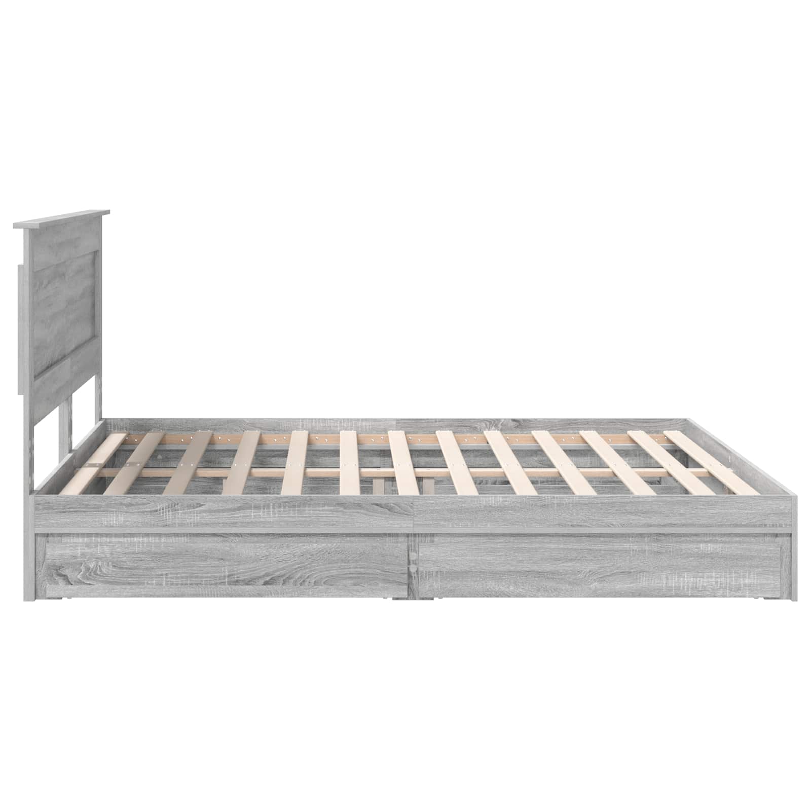 Letto con Contenitore con testiera Grigio Sonoma 200 x 200 cm | homemem39
