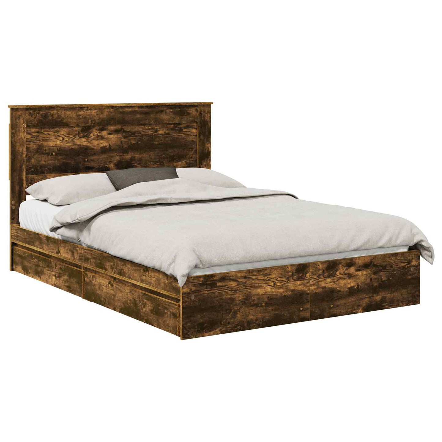 Letto con Contenitore con testiera Rovere fumé 160 x 200 cm | homemem39