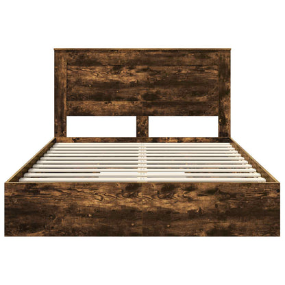 Letto con Contenitore con testiera Rovere fumé 160 x 200 cm | homemem39