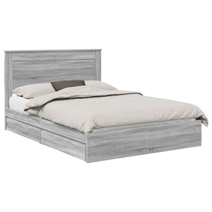 Letto con Contenitore con testiera Grigio Sonoma 140 x 200 cm | homemem39