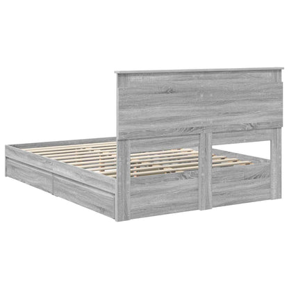 Letto con Contenitore con testiera Grigio Sonoma 140 x 200 cm | homemem39