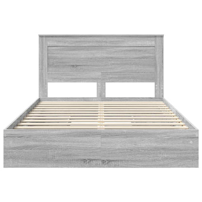 Letto con Contenitore con testiera Grigio Sonoma 140 x 200 cm | homemem39