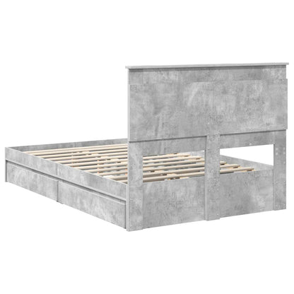 Letto con Contenitore con testiera Grigio cemento 135 x 190 cm | homemem39