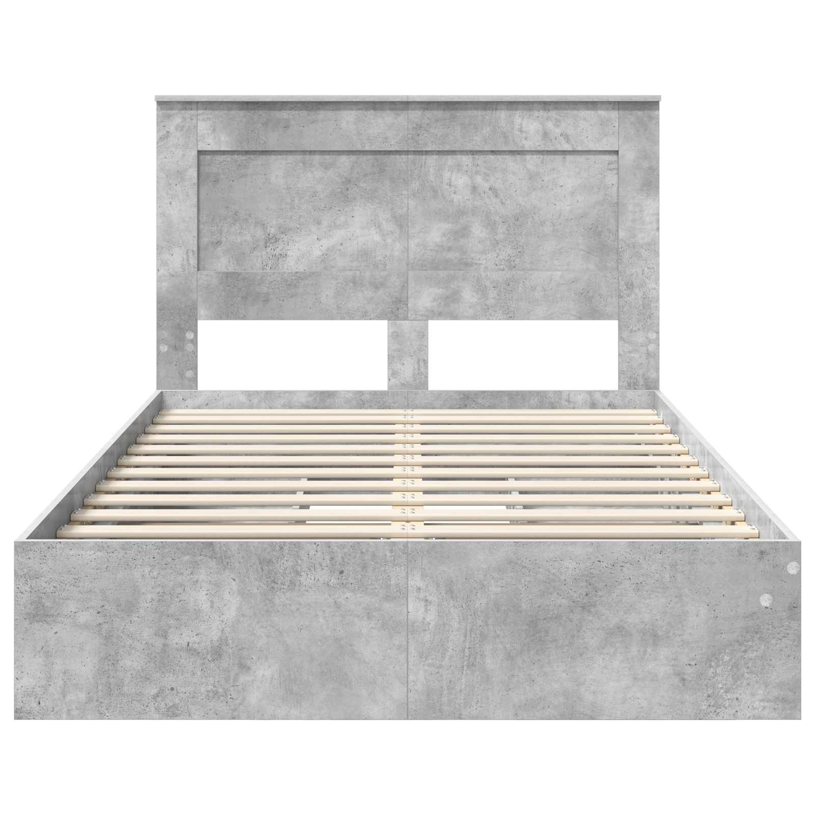 Letto con Contenitore con testiera Grigio cemento 135 x 190 cm | homemem39