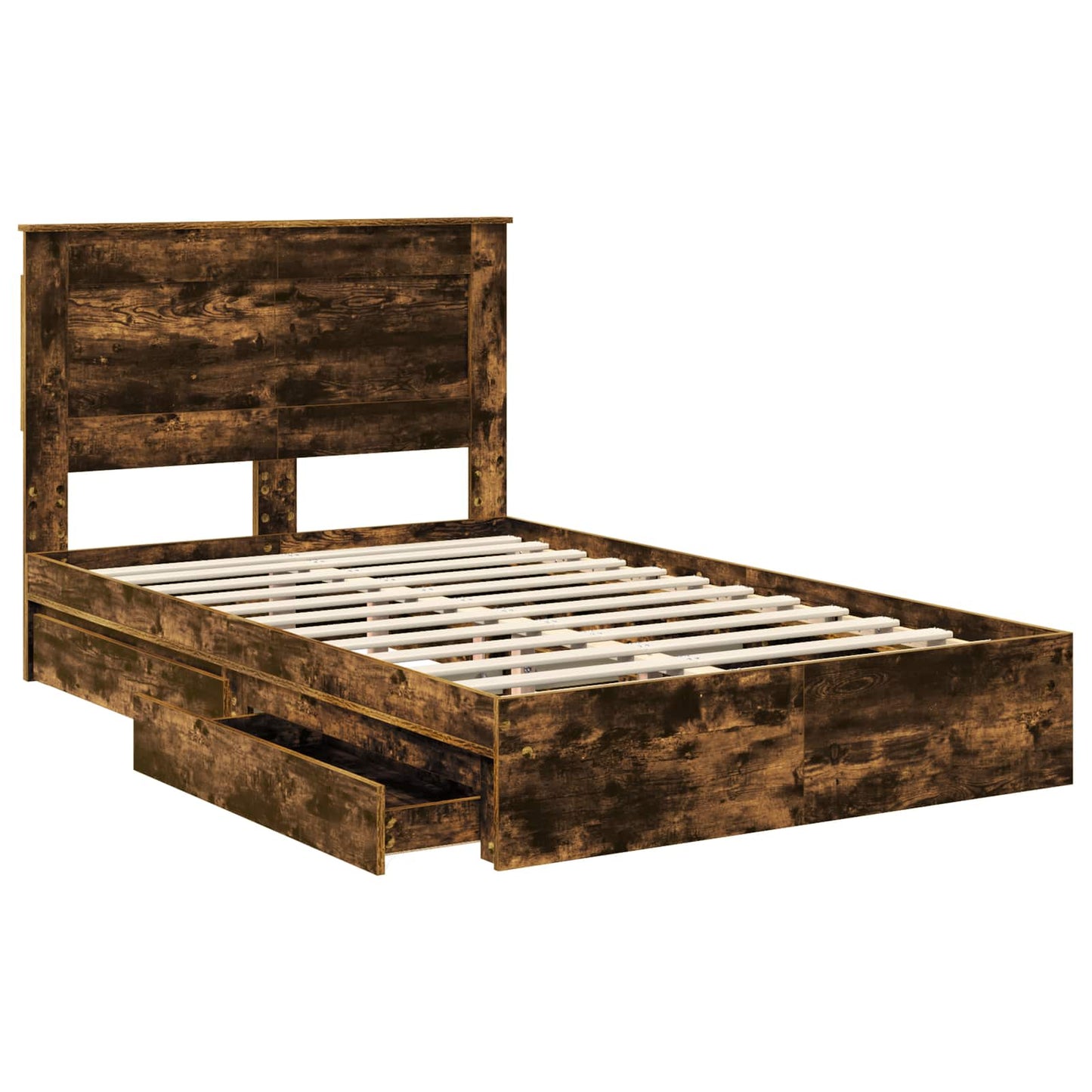 Letto con Contenitore con testiera Rovere fumé 135 x 190 cm | homemem39