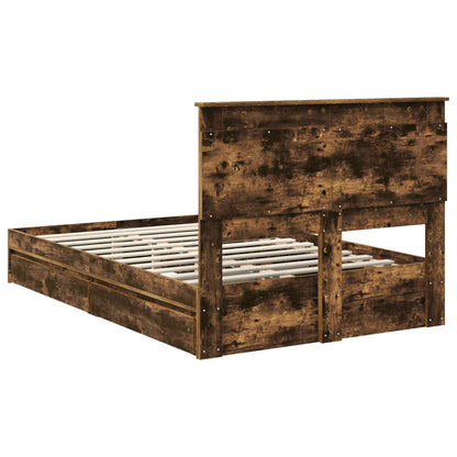 Letto con Contenitore con testiera Rovere fumé 135 x 190 cm | homemem39