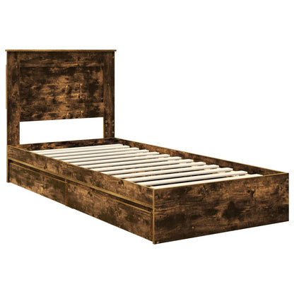 Letto con Contenitore con testiera Rovere fumé 100 x 200 cm | homemem39