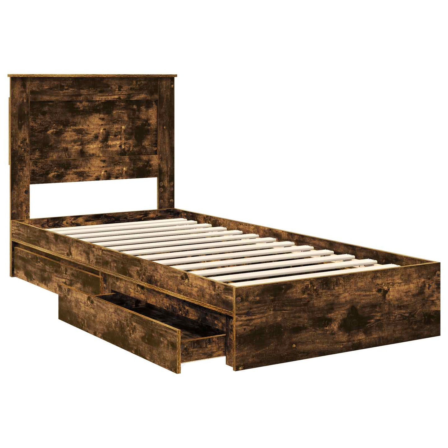 Letto con Contenitore con testiera Rovere fumé 100 x 200 cm | homemem39