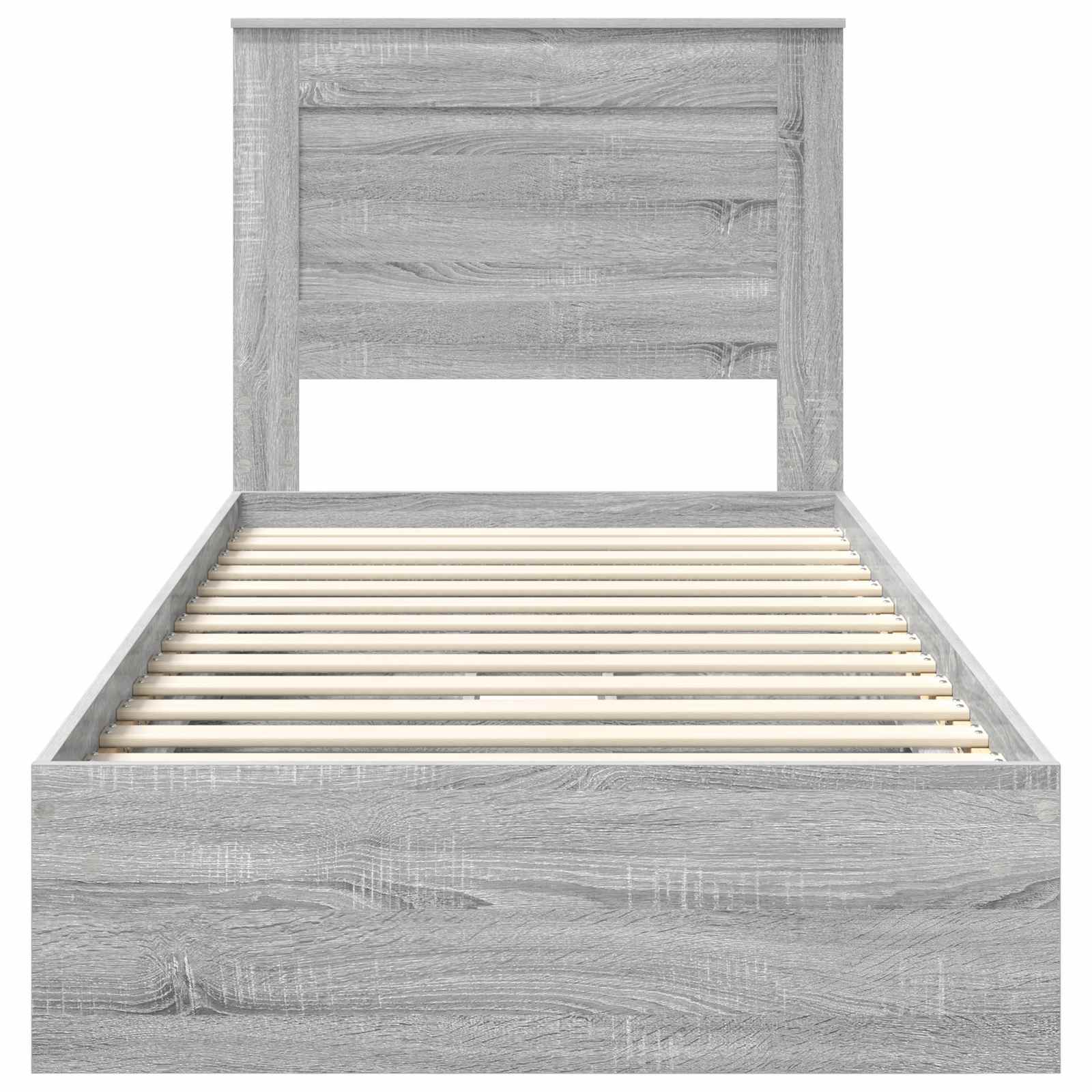 Letto con Contenitore con testiera Grigio Sonoma 100 x 200 cm | homemem39