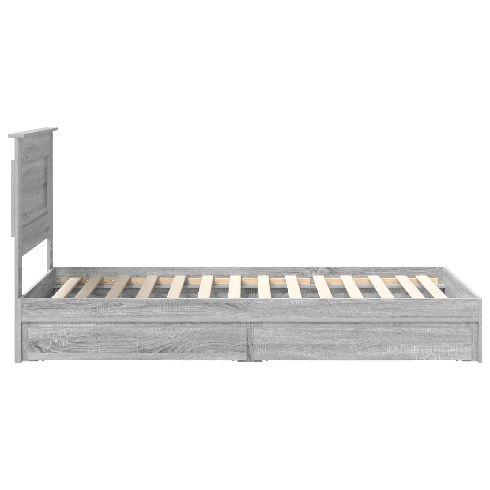 Letto con Contenitore con testiera Grigio Sonoma 100 x 200 cm | homemem39