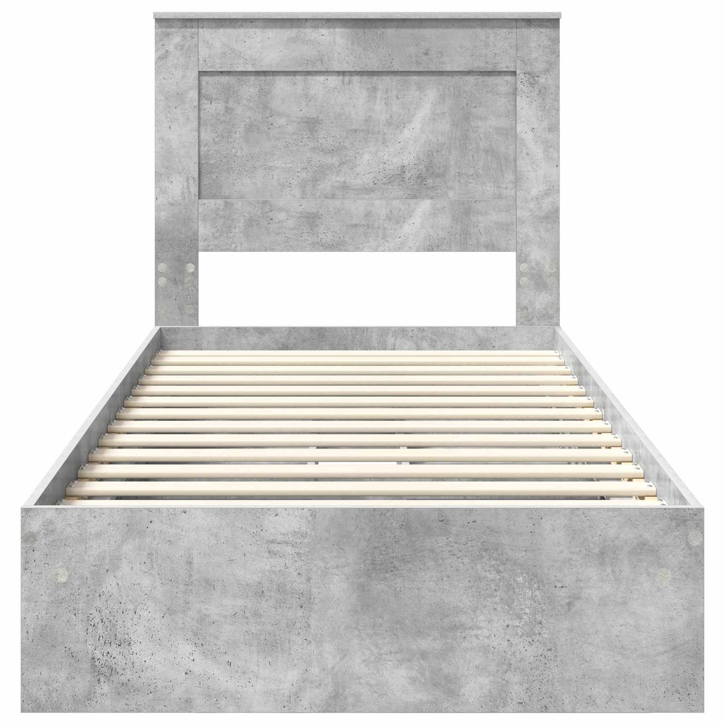 Letto con Contenitore con testiera Grigio cemento 90 x 190 cm | homemem39