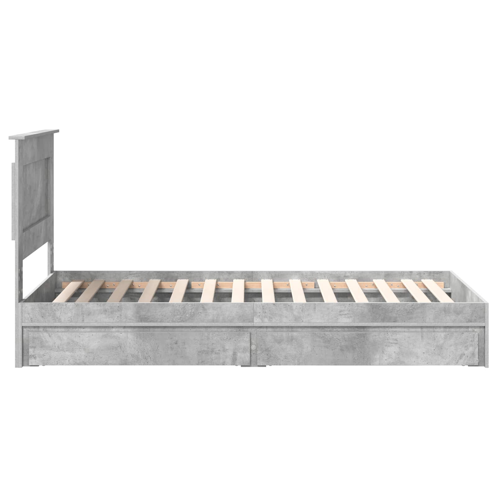 Letto con Contenitore con testiera Grigio cemento 90 x 190 cm | homemem39