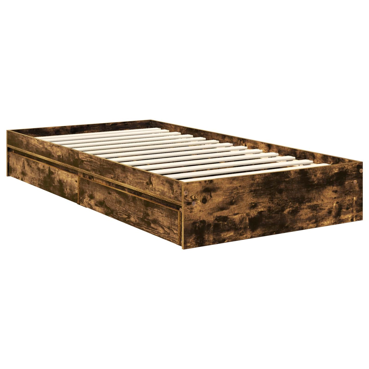 Letto con Contenitore Rovere fumé 90 x 190 cm Legno multistrato | homemem39