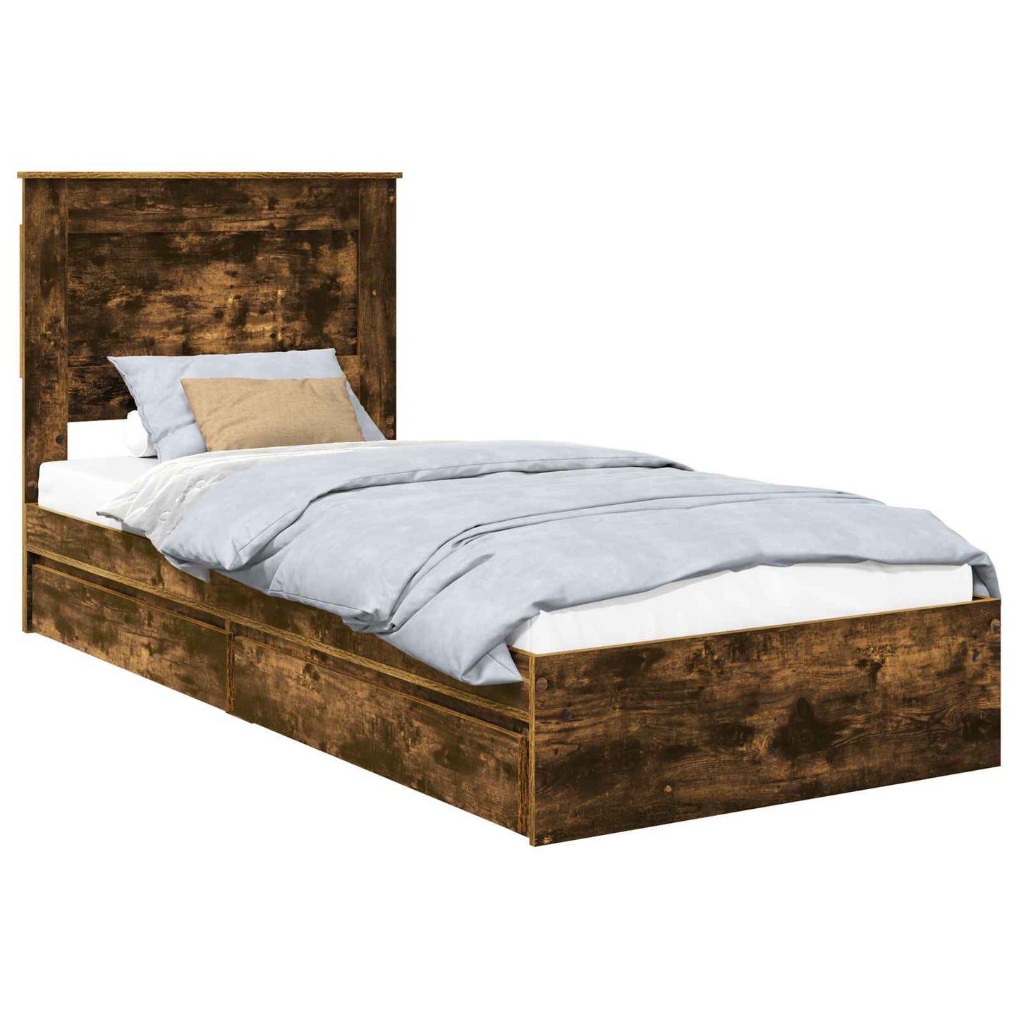 Letto con Contenitore Rovere fumé 90 x 200 cm Legno multistrato | homemem39