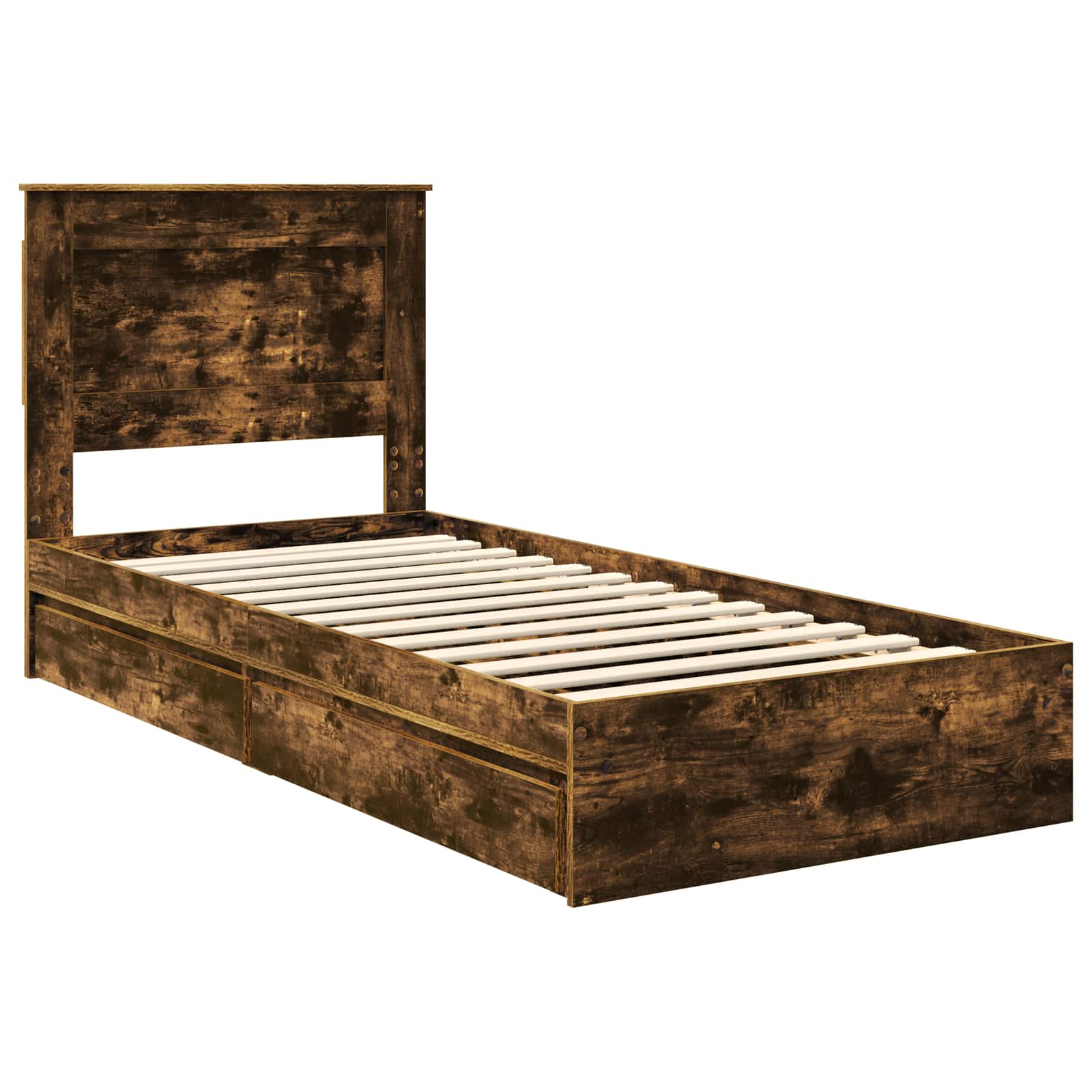 Letto con Contenitore Rovere fumé 90 x 200 cm Legno multistrato | homemem39