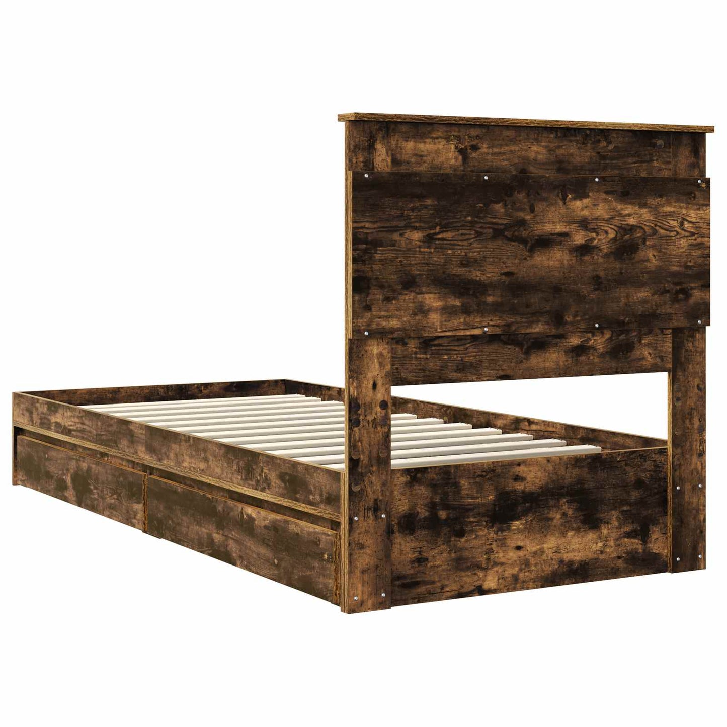 Letto con Contenitore Rovere fumé 90 x 200 cm Legno multistrato | homemem39
