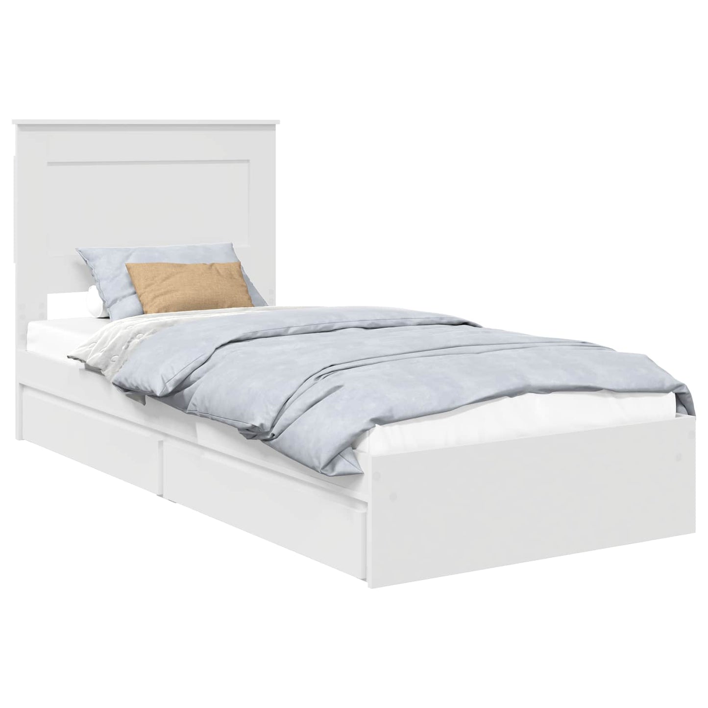 Letto con Contenitore Bianco 75 x 190 cm Legno multistrato | homemem39