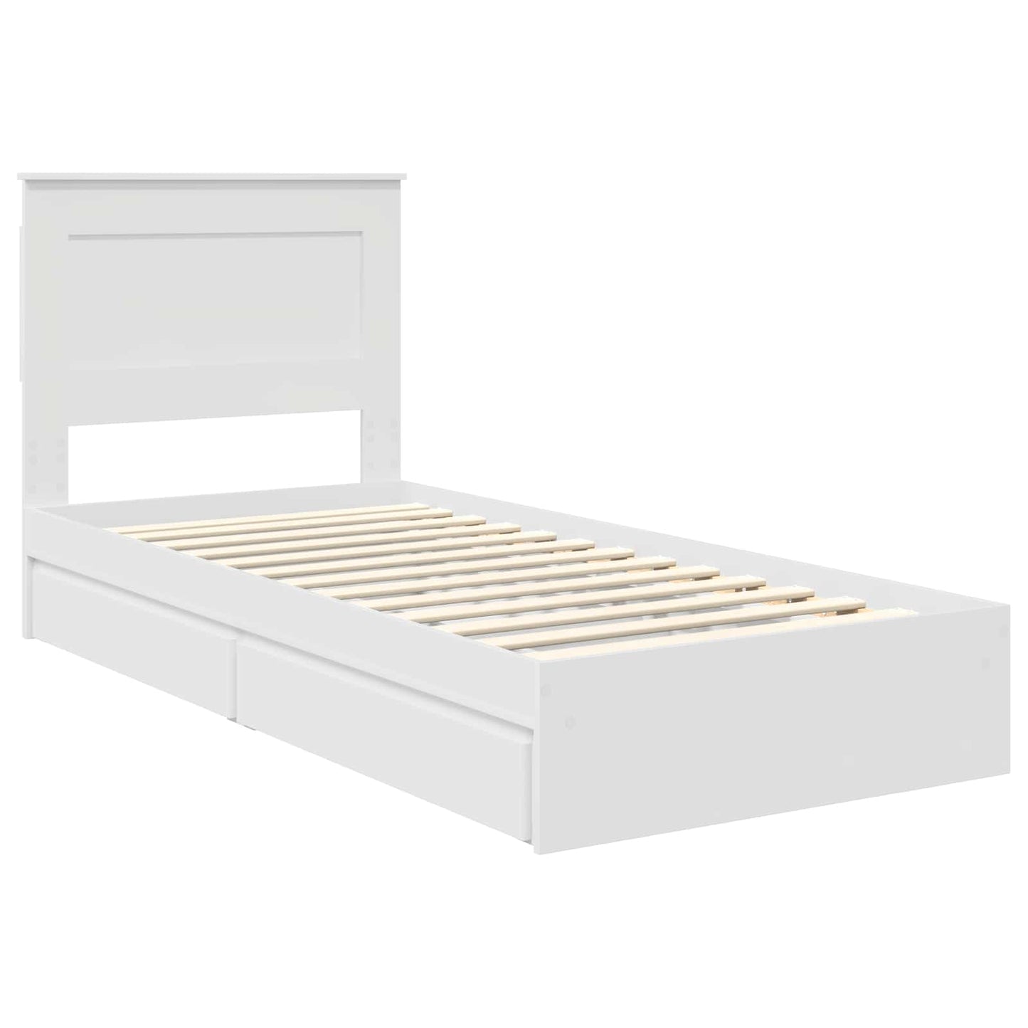 Letto con Contenitore Bianco 75 x 190 cm Legno multistrato | homemem39