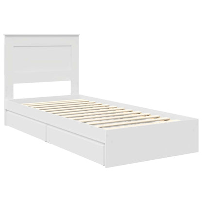 Letto con Contenitore Bianco 75 x 190 cm Legno multistrato | homemem39