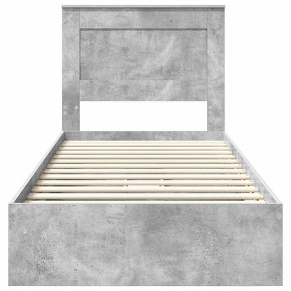Letto con Contenitore con testiera Grigio cemento 75 x 190 cm | homemem39
