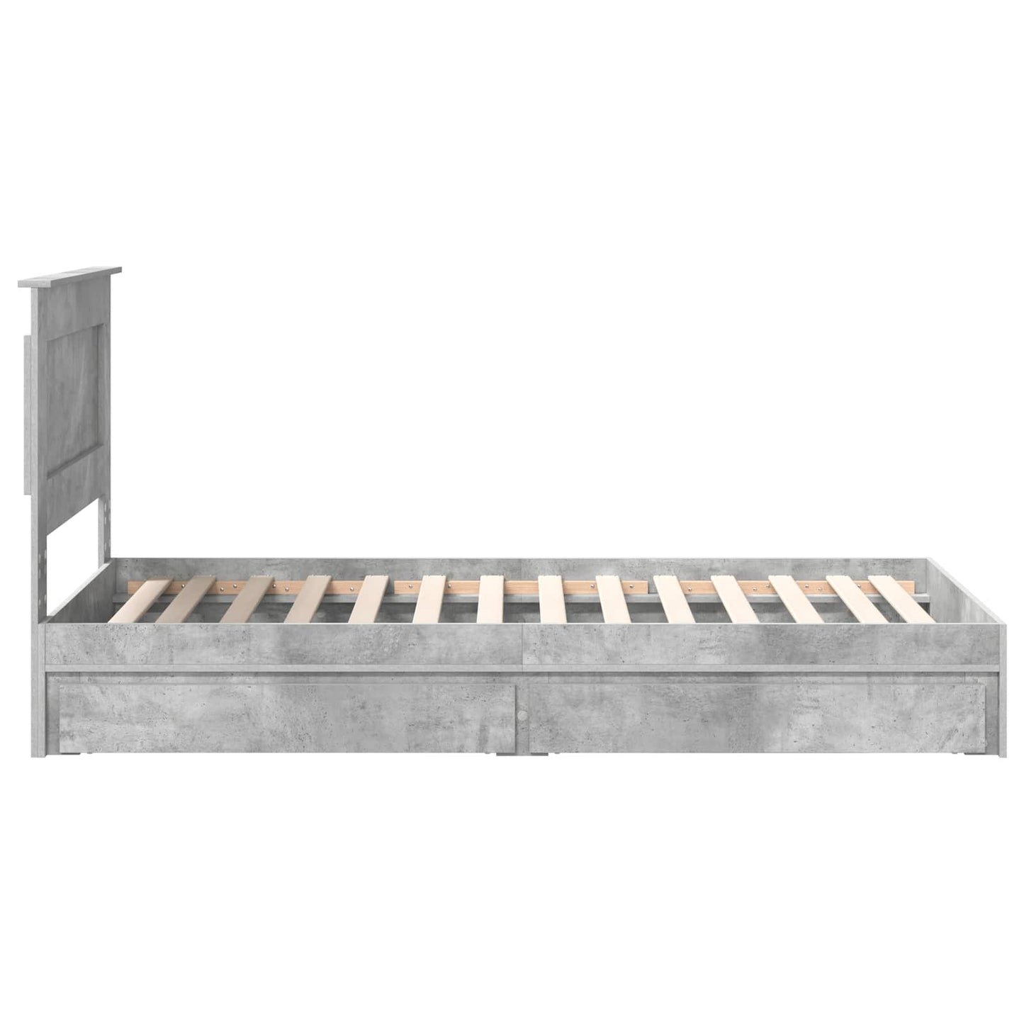 Letto con Contenitore con testiera Grigio cemento 75 x 190 cm | homemem39