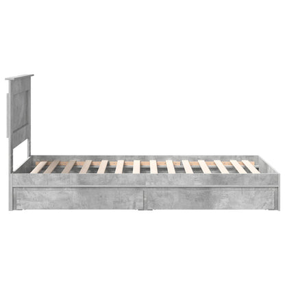 Letto con Contenitore con testiera Grigio cemento 75 x 190 cm | homemem39