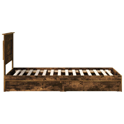 Letto con Contenitore Rovere fumé 75 x 190 cm Legno multistrato | homemem39
