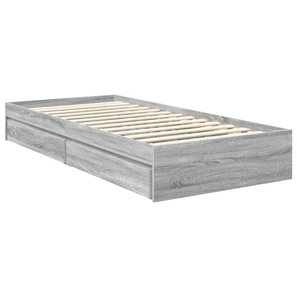 Letto con Contenitore con testiera Grigio Sonoma 75 x 190 cm | homemem39